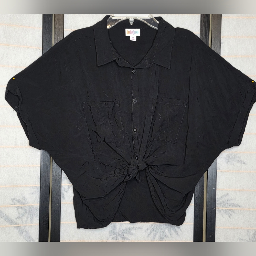 LuLaRoe Black Button Down Shirt